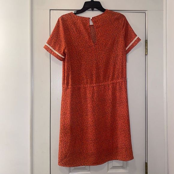 Grace and Mila Paris Orange Floral Shift Summer Dress Size Medium - Picture 2 of 8